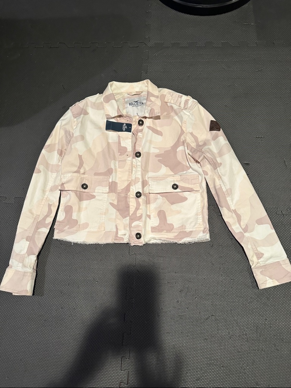 Hollister Pink Camo Cropped Utility Jacket